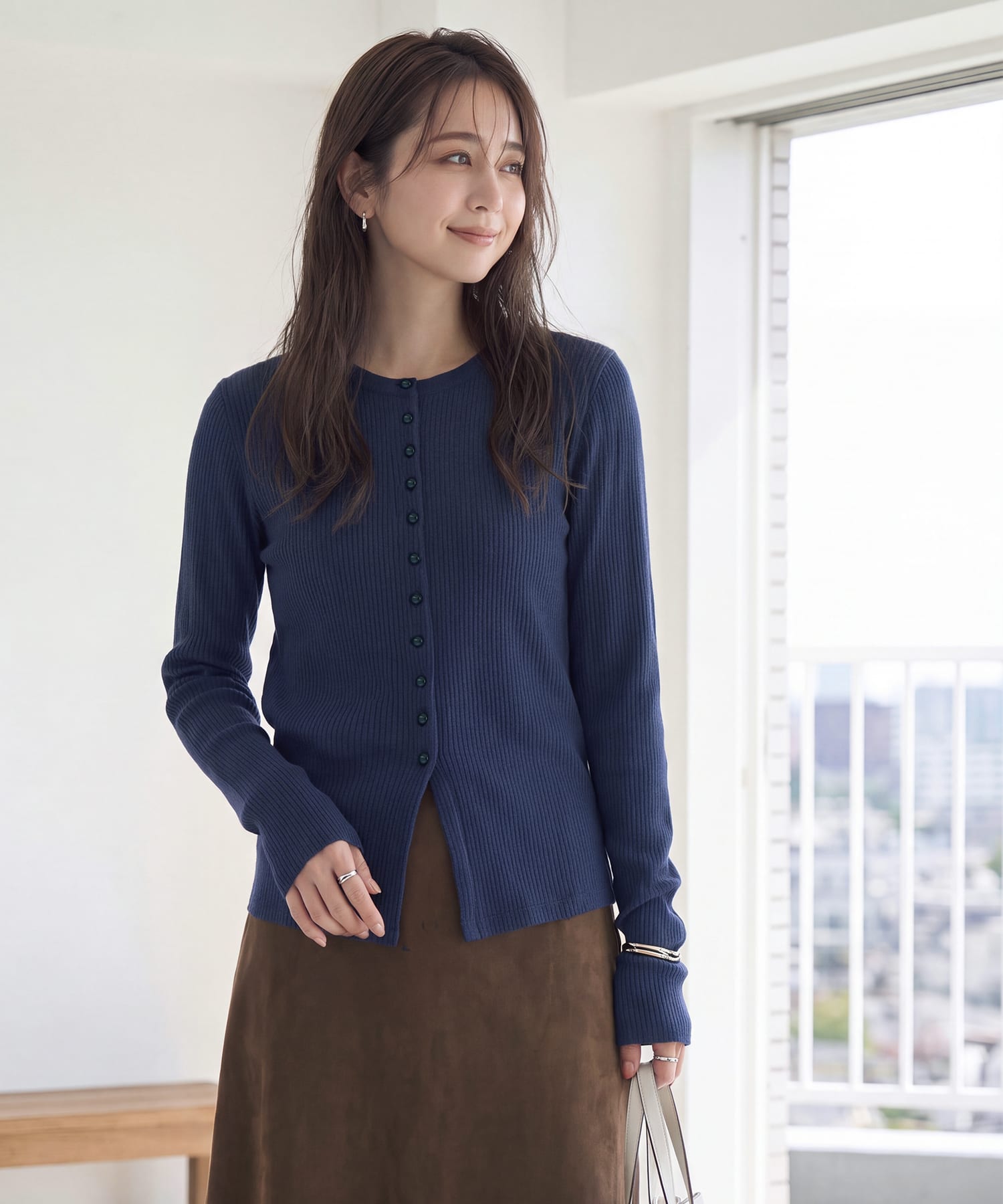 着用イメージ 166cm ネイビー