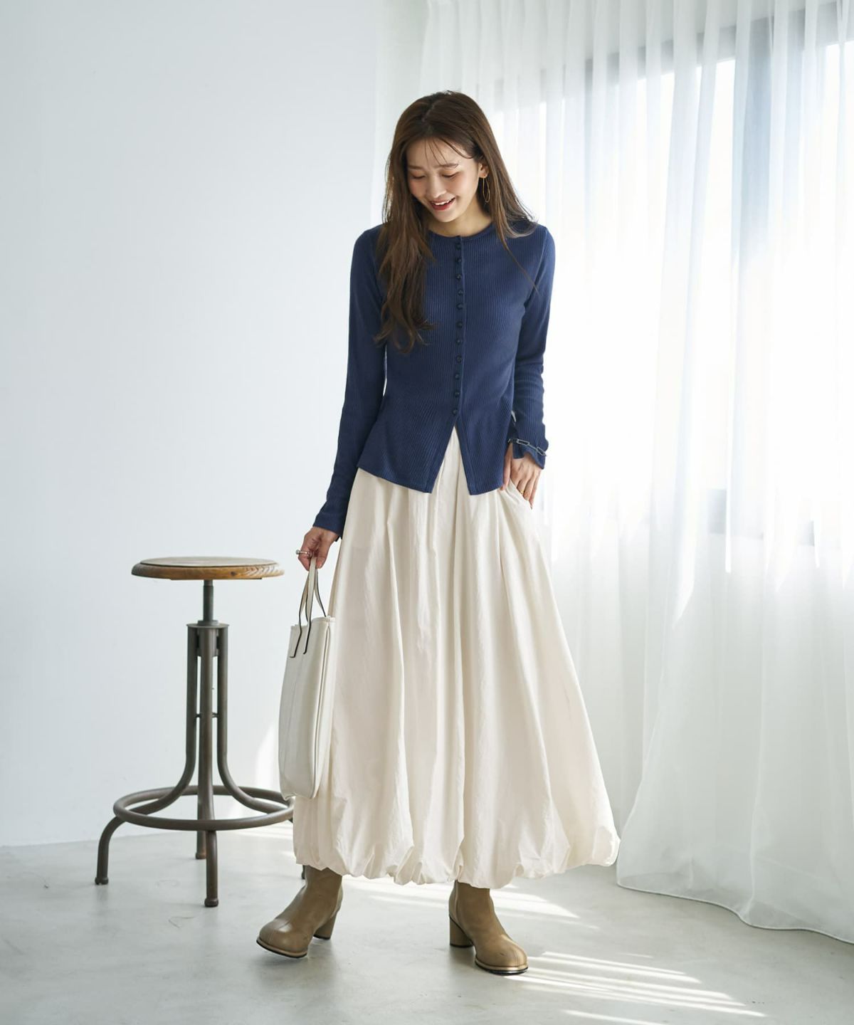 着用イメージ 166cm ネイビー