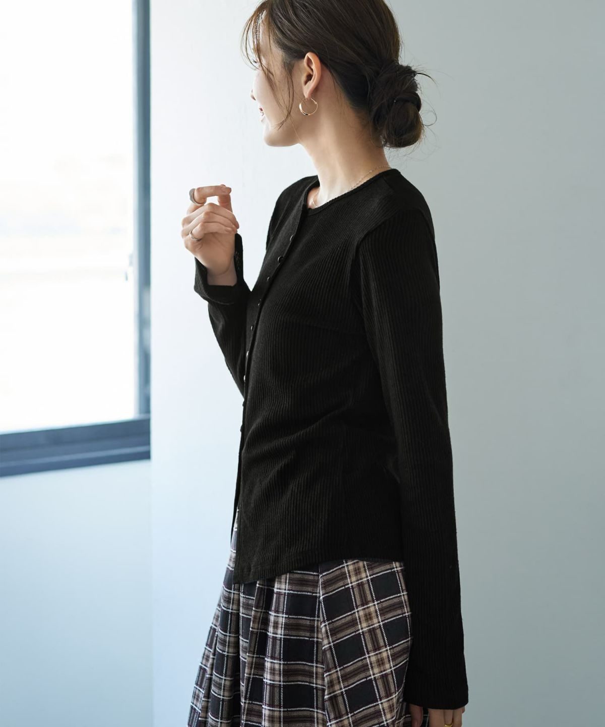 着用イメージ 166cm ブラック