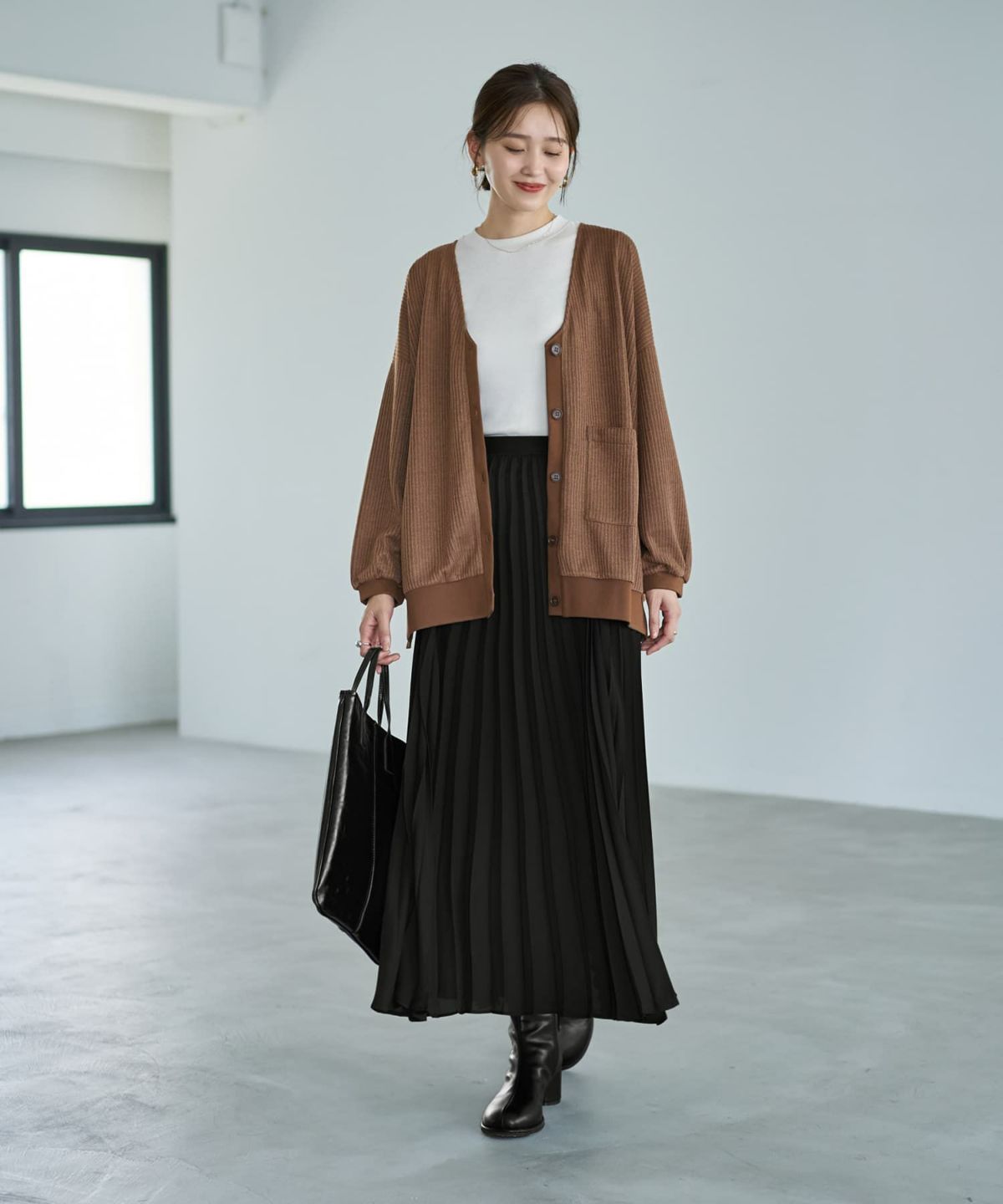 着用イメージ 166cm ブラウン