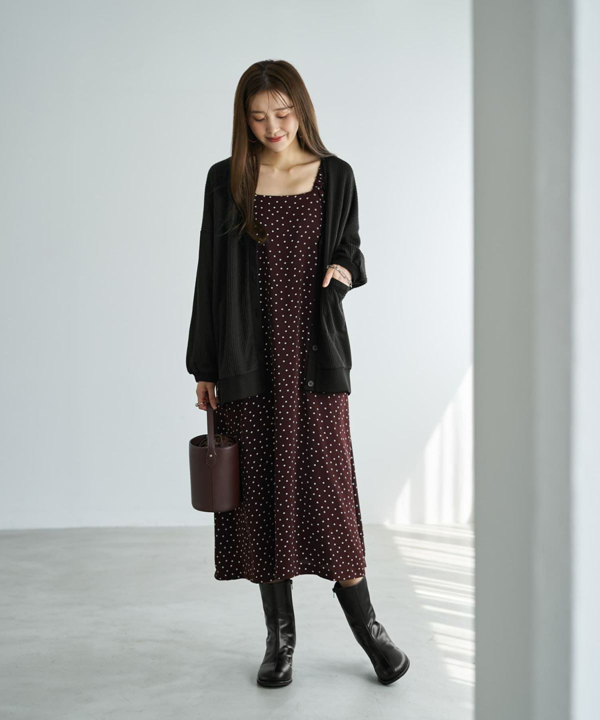 着用イメージ 166cm ブラック