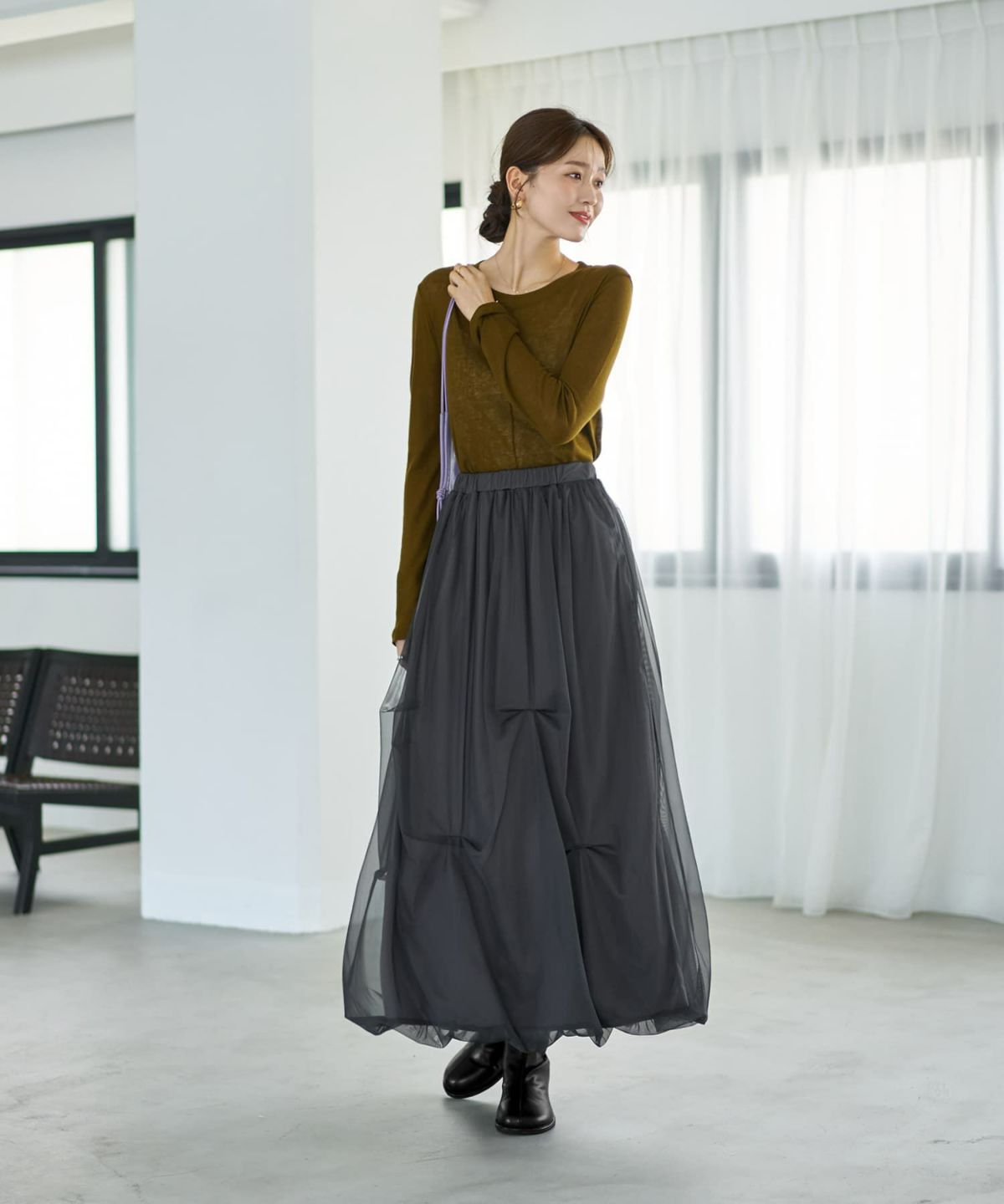 着用イメージ 166cm チャコール 02サイズ