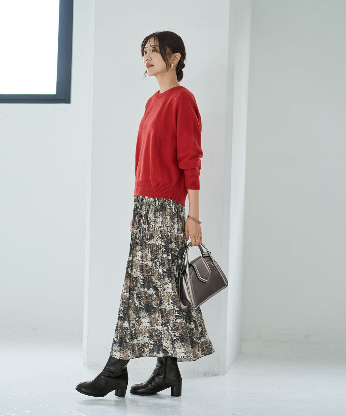 着用イメージ 166cm レッド