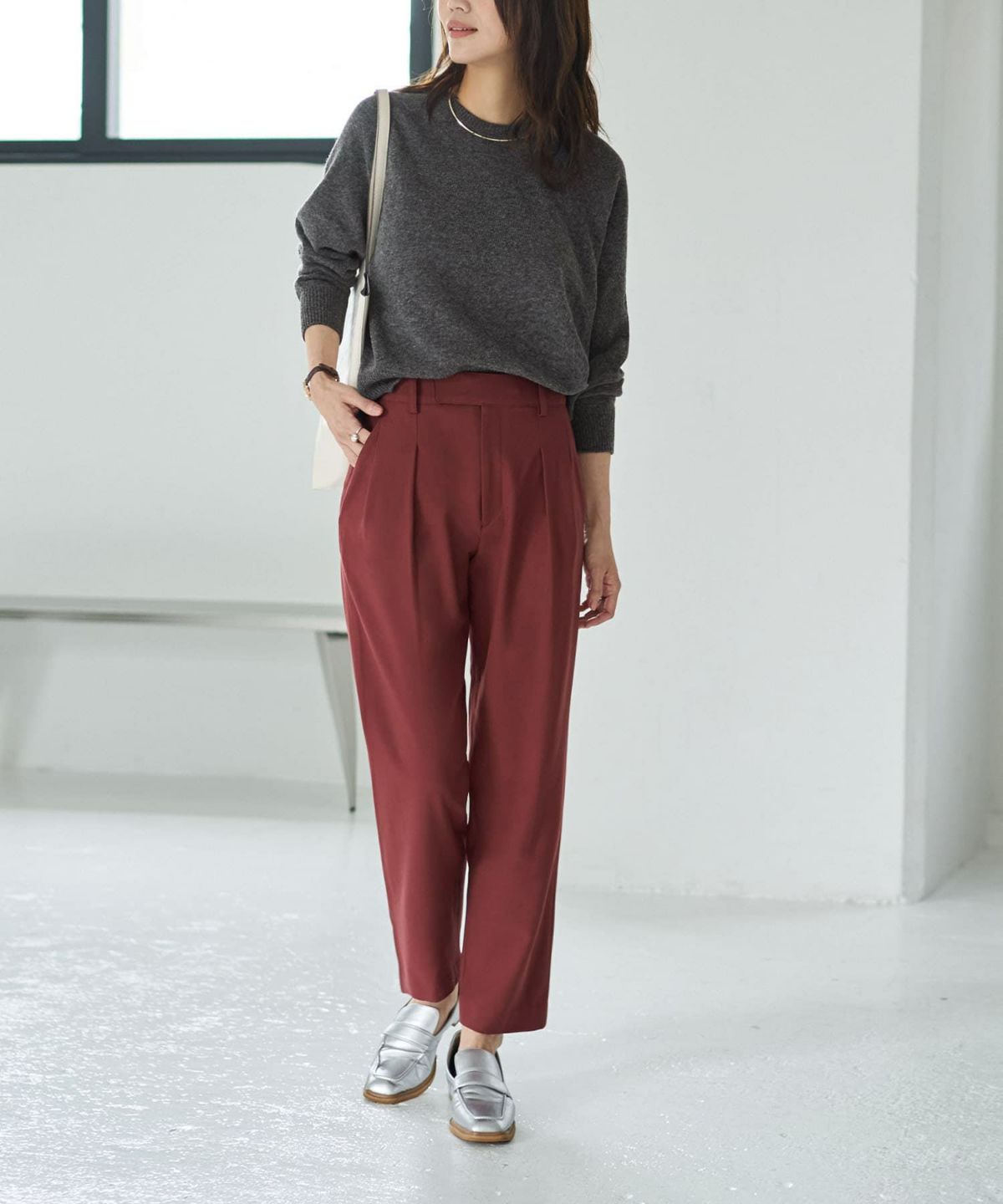 着用イメージ 166cm チャコール