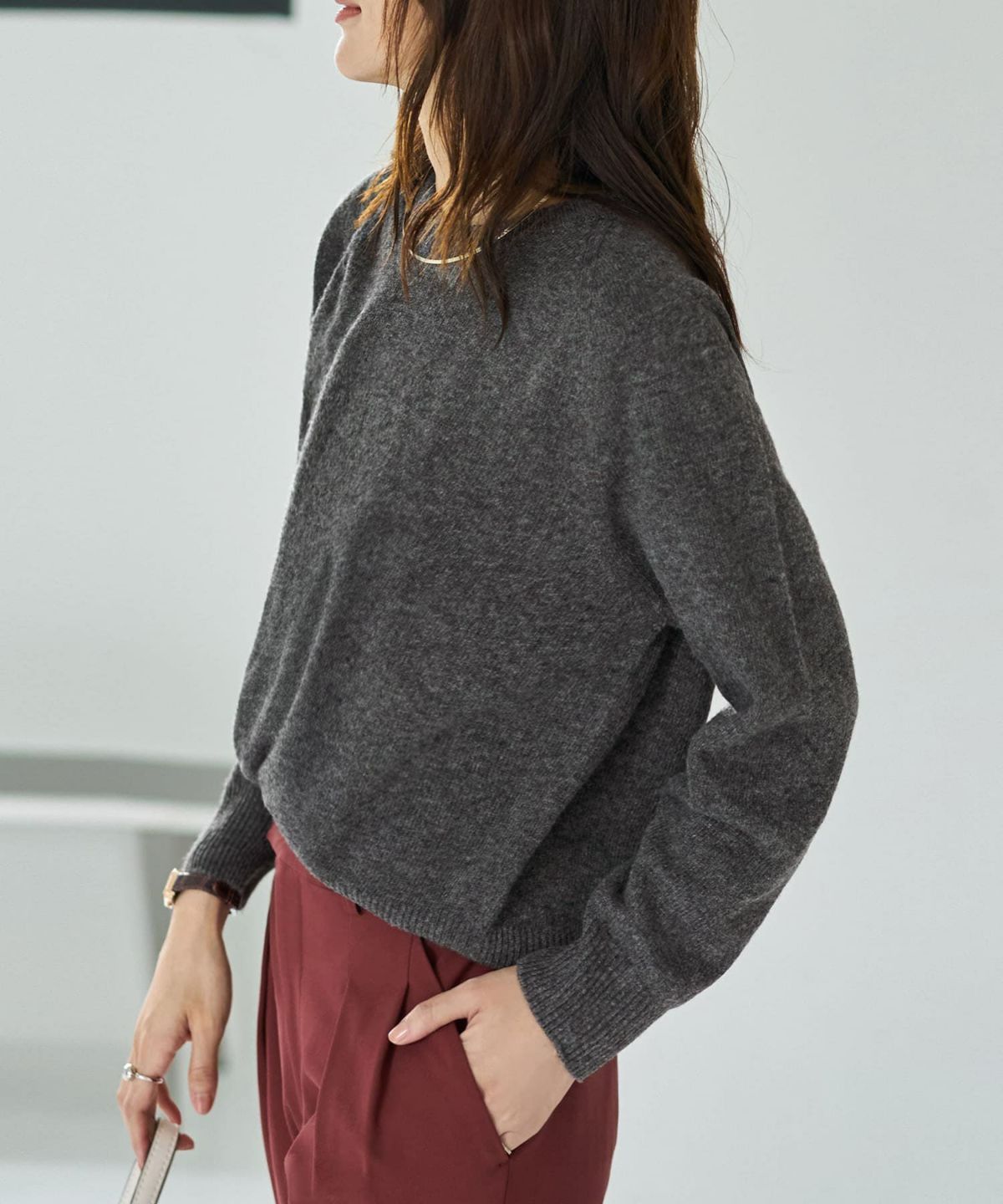 着用イメージ 166cm チャコール