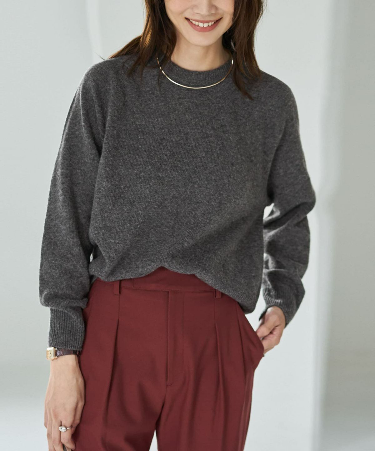 着用イメージ 166cm チャコール