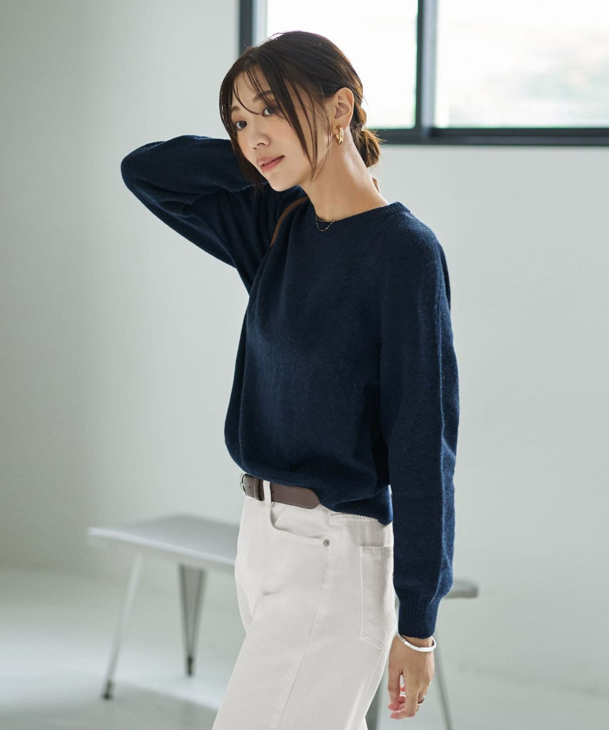 着用イメージ 166cm ネイビー