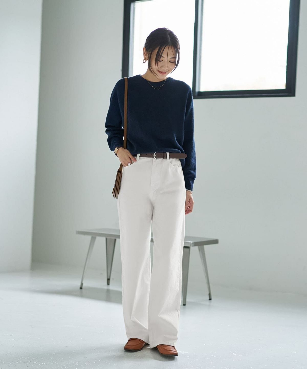 着用イメージ 166cm ネイビー