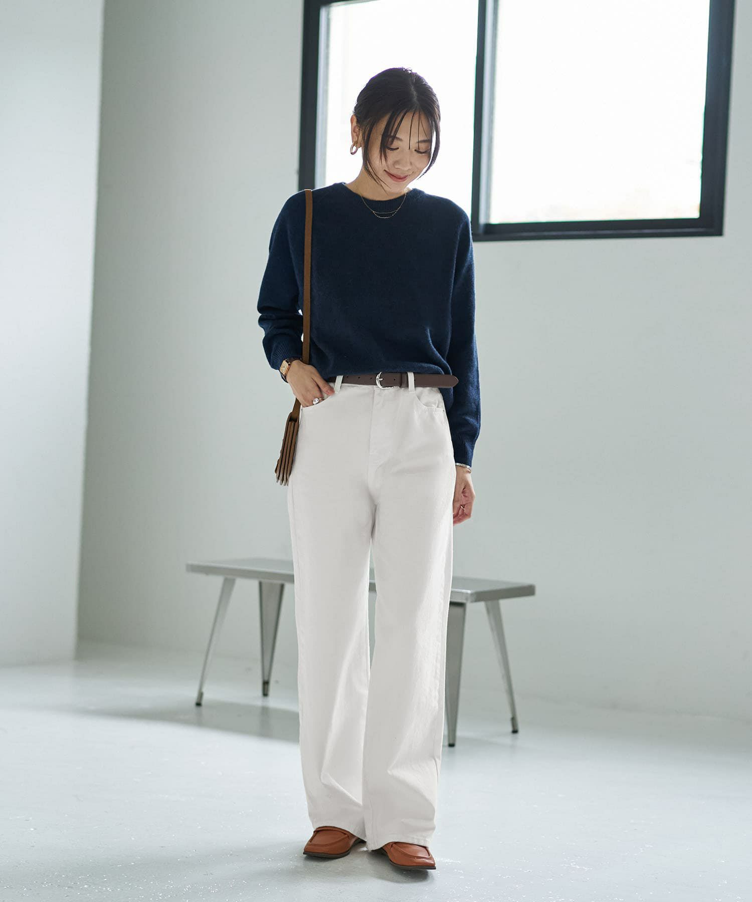 着用イメージ 166cm ネイビー