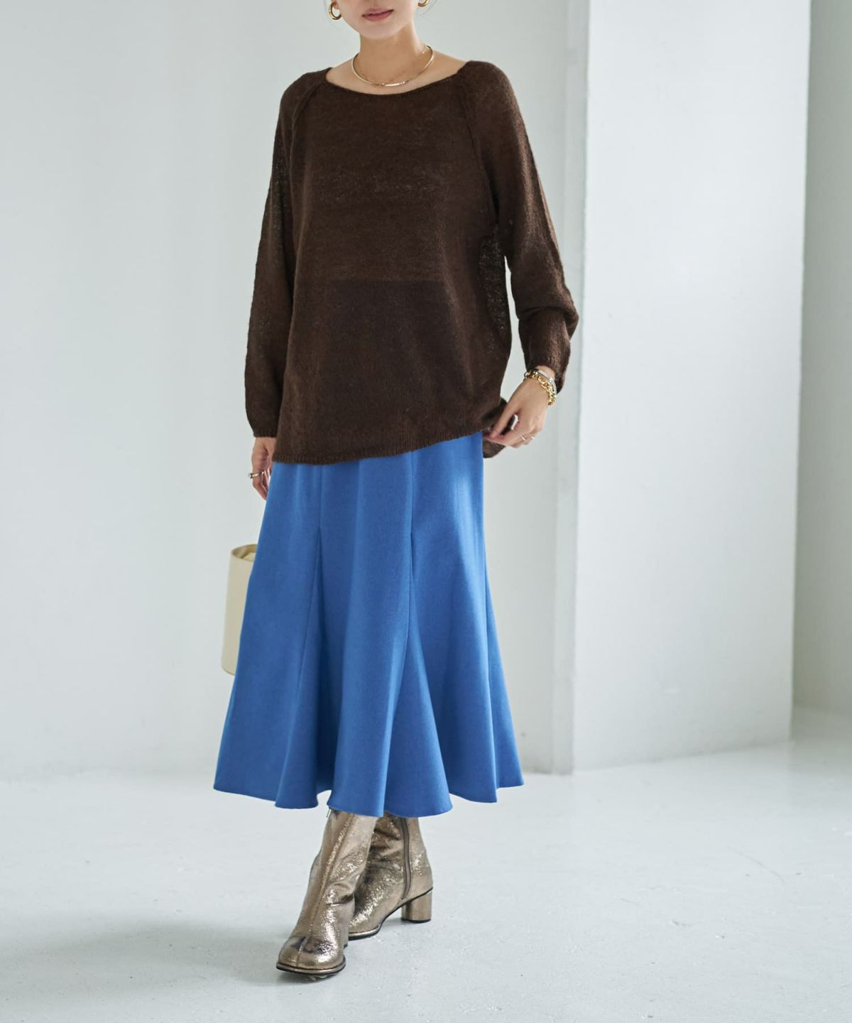 着用イメージ 166cm ブラウン