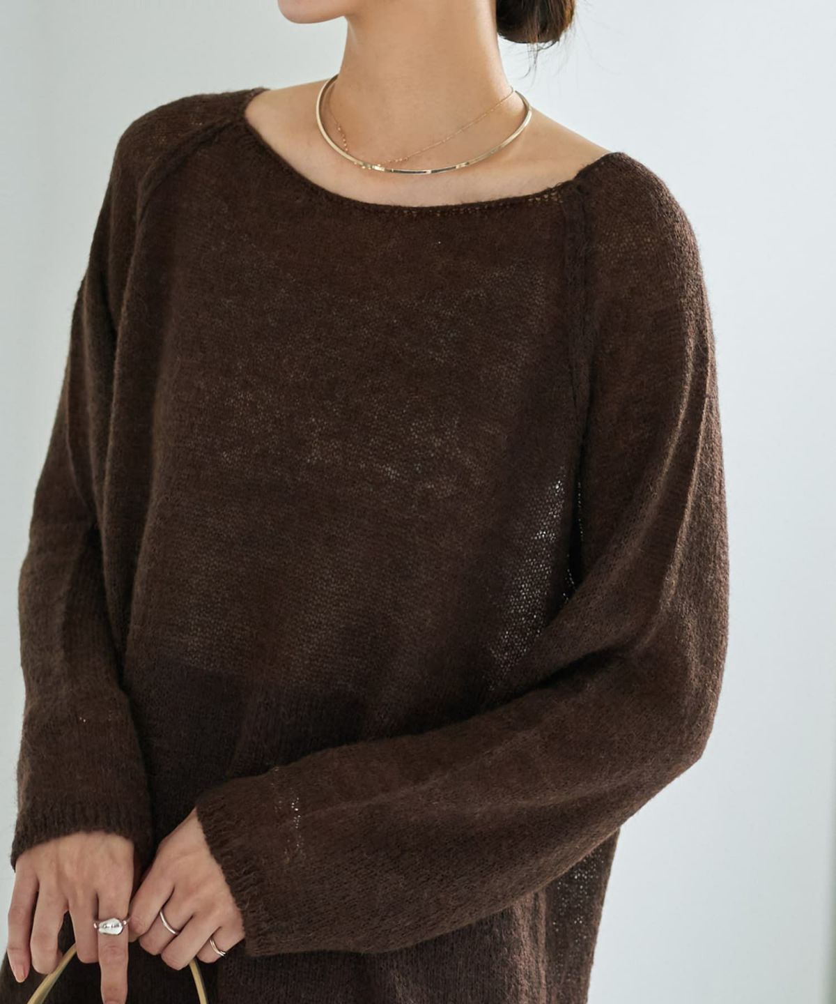 着用イメージ 166cm ブラウン