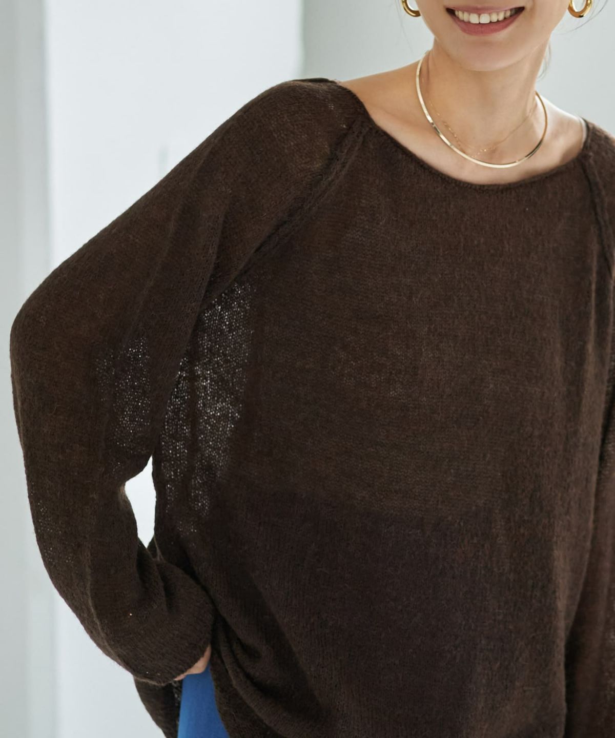 着用イメージ 166cm ブラウン