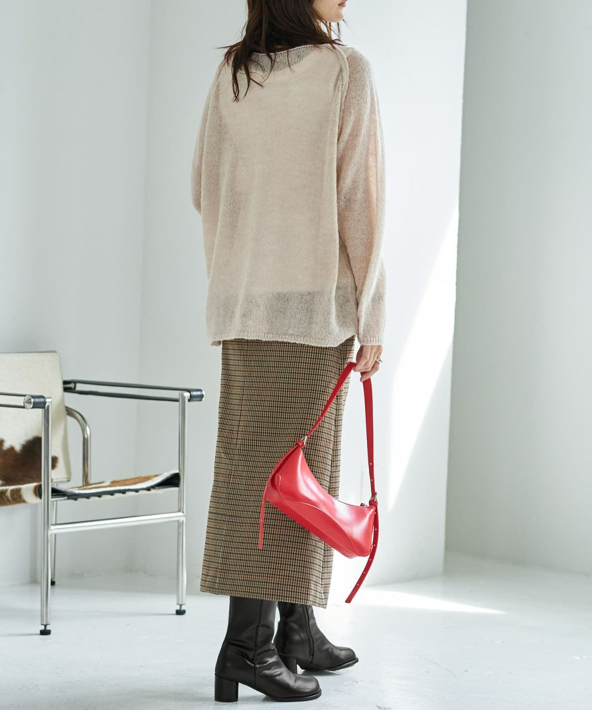 着用イメージ 166cm ライトベージュ