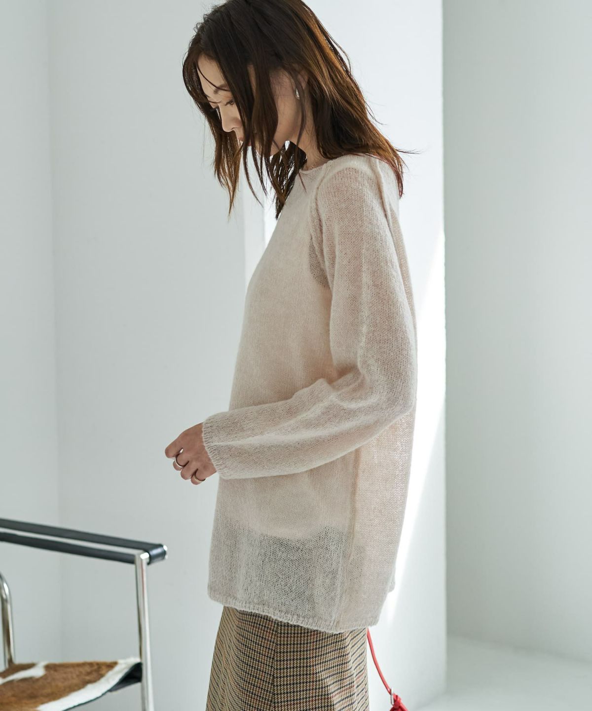 着用イメージ 166cm ライトベージュ