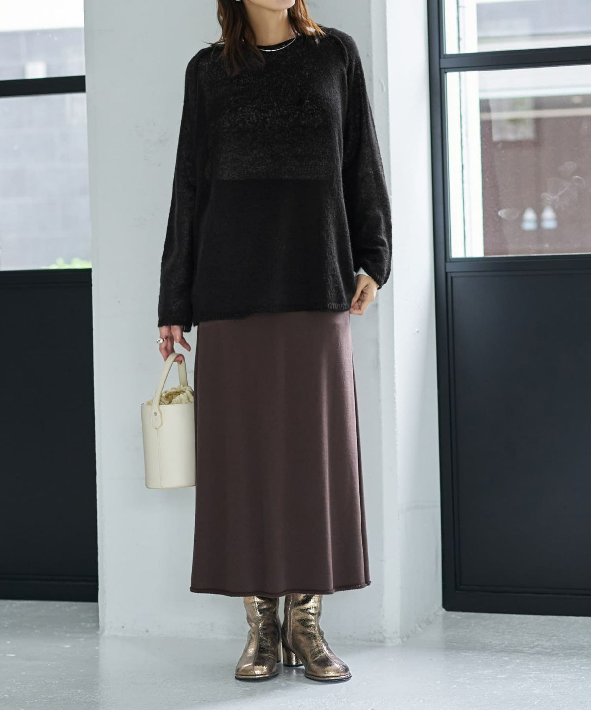 着用イメージ 166cm ブラック