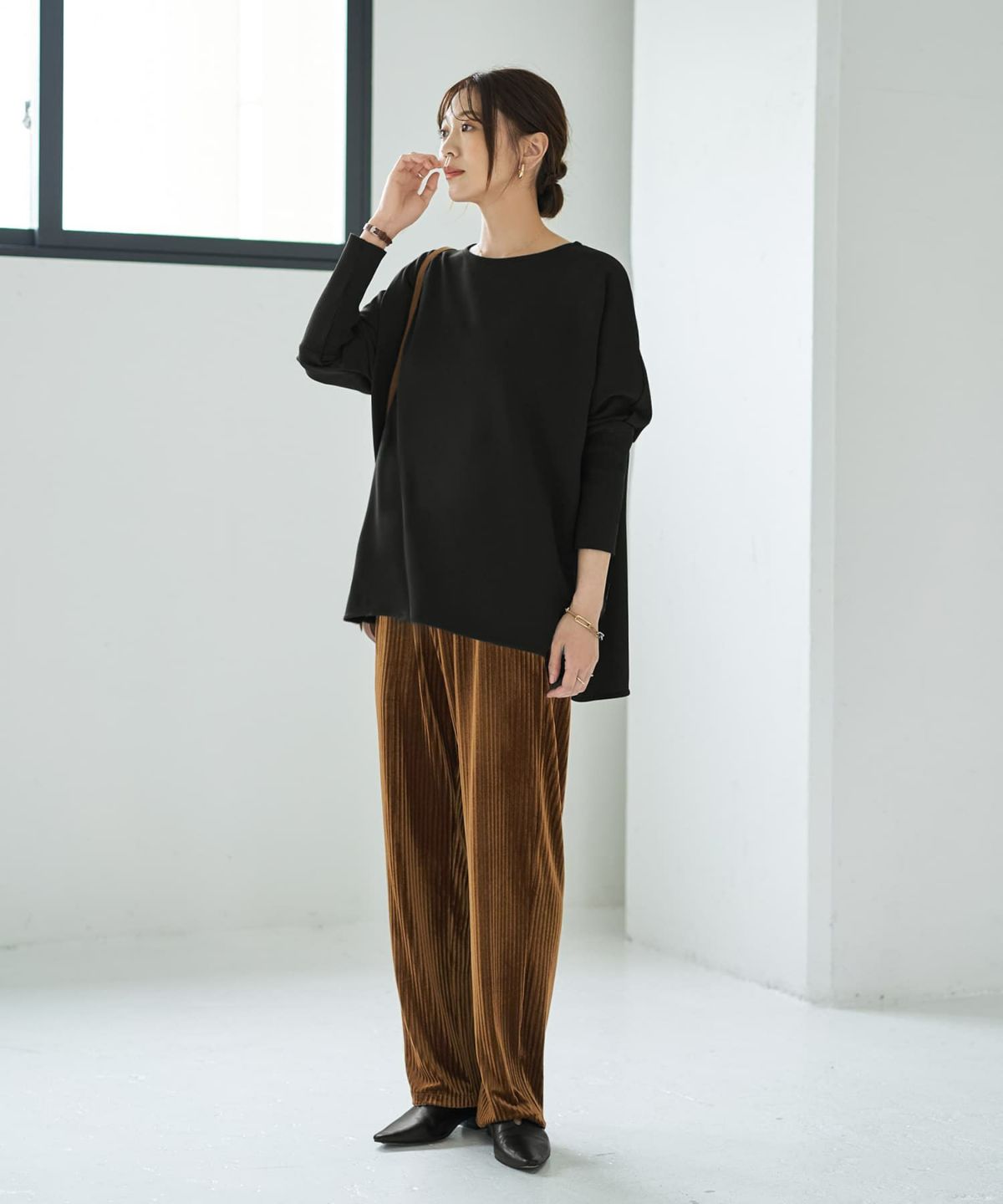 着用イメージ 166cm ブラック