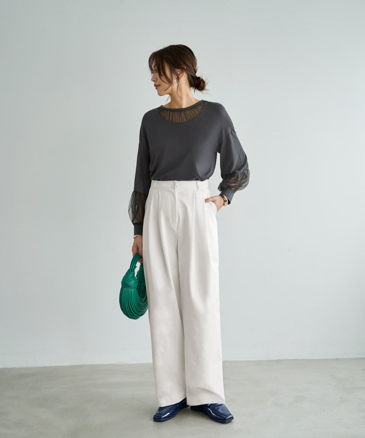 着用イメージ 166cm チャコール