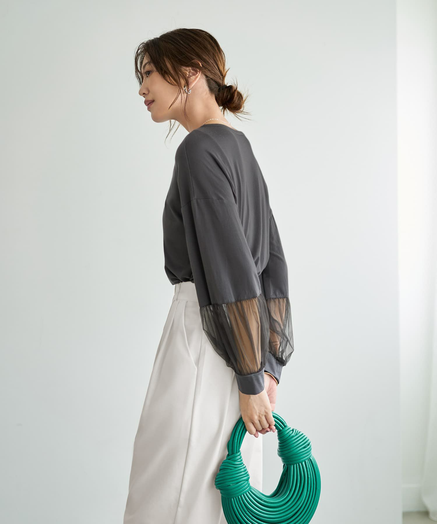 着用イメージ 166cm チャコール
