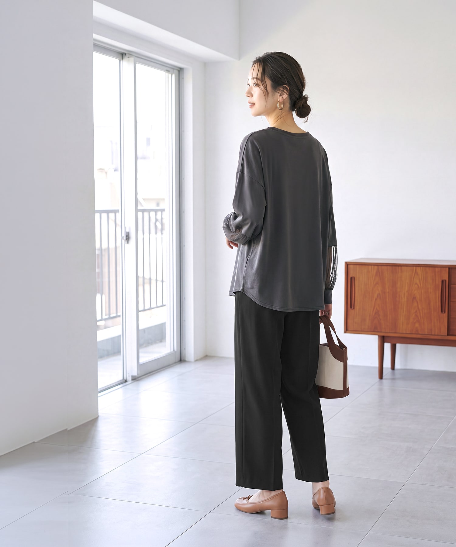 着用イメージ 166cm チャコール