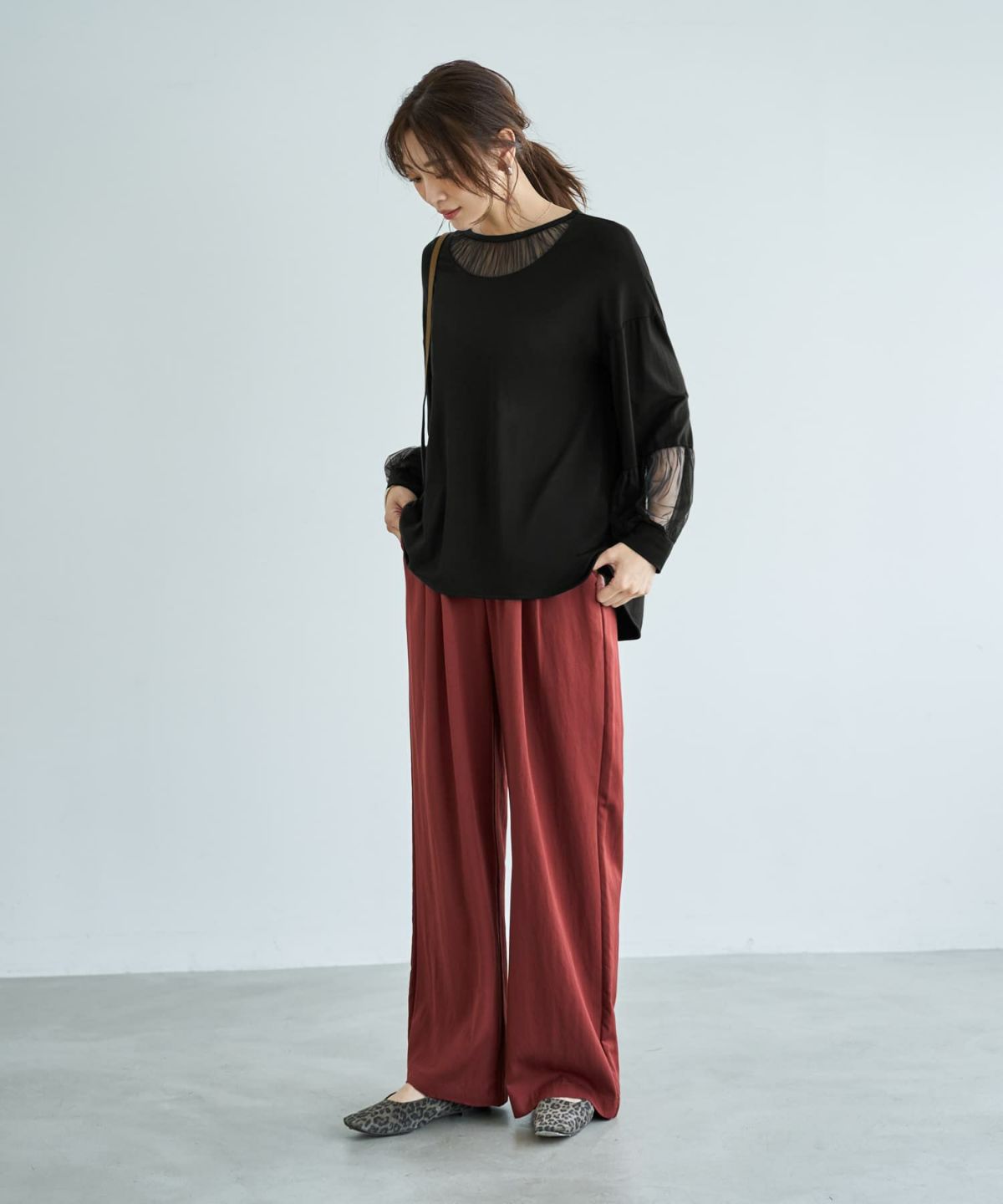 着用イメージ 166cm ブラック