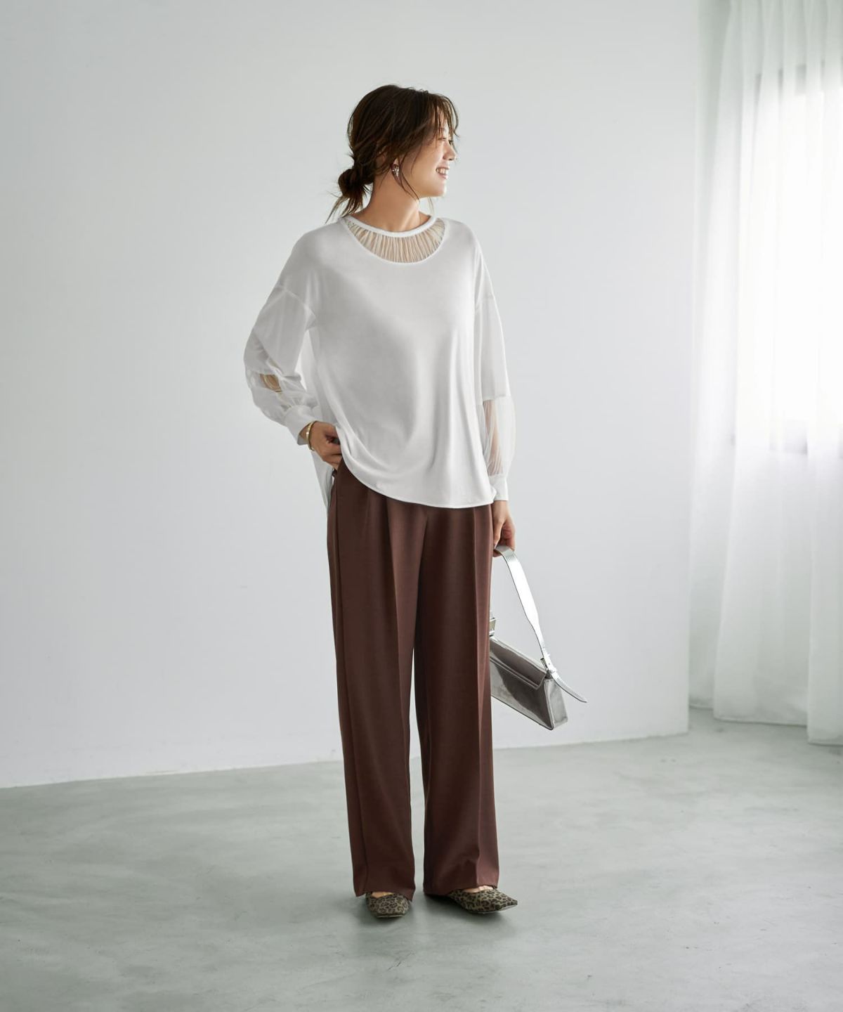 着用イメージ 166cm ホワイト