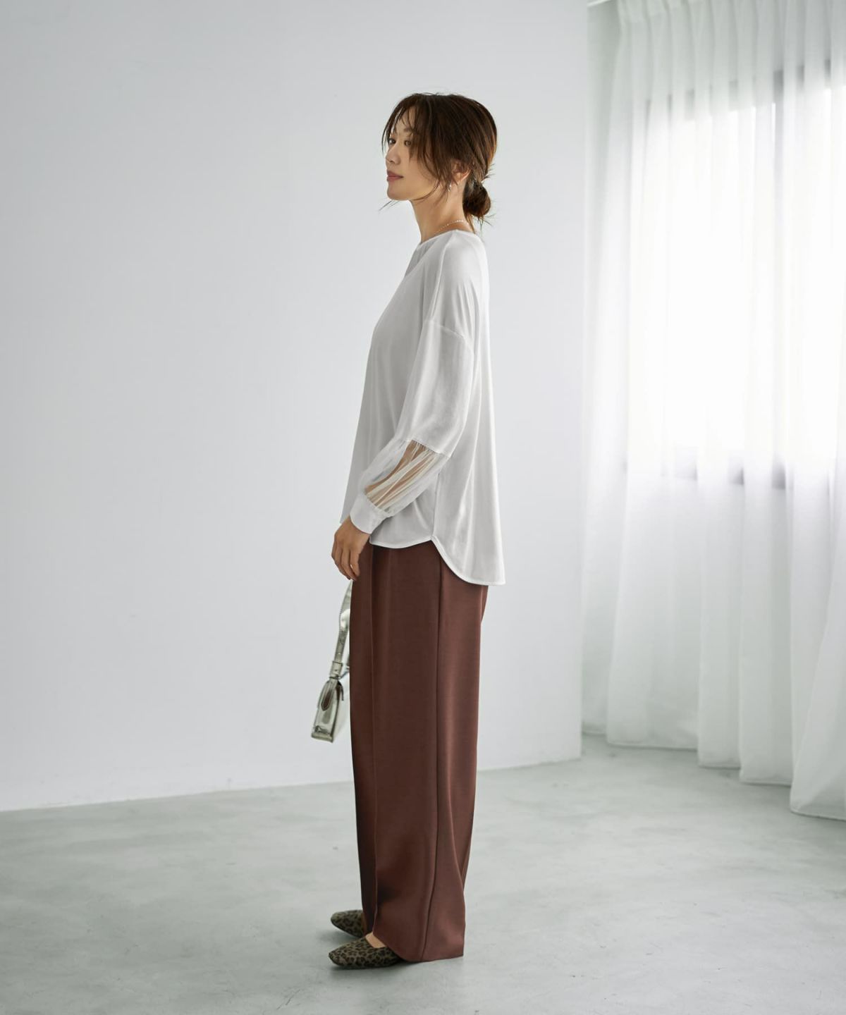 着用イメージ 166cm ホワイト