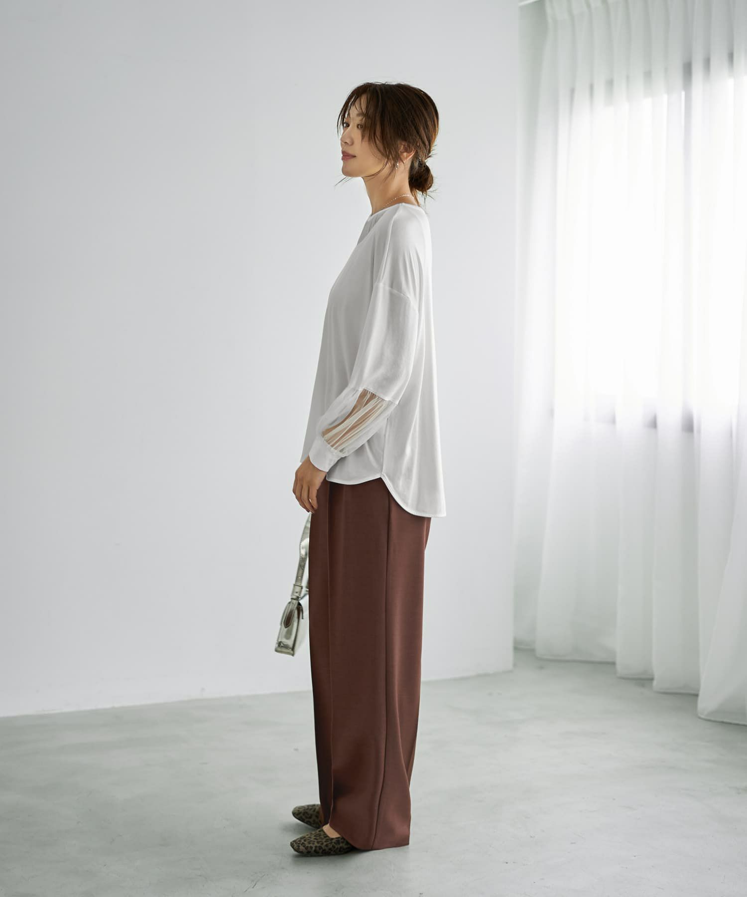 着用イメージ 166cm ホワイト