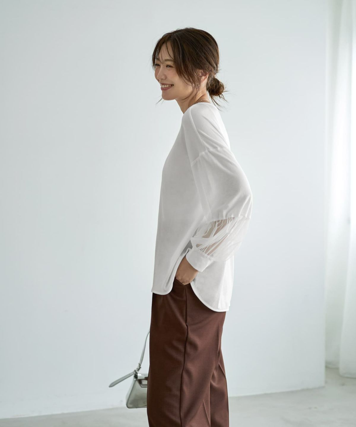 着用イメージ 166cm ホワイト