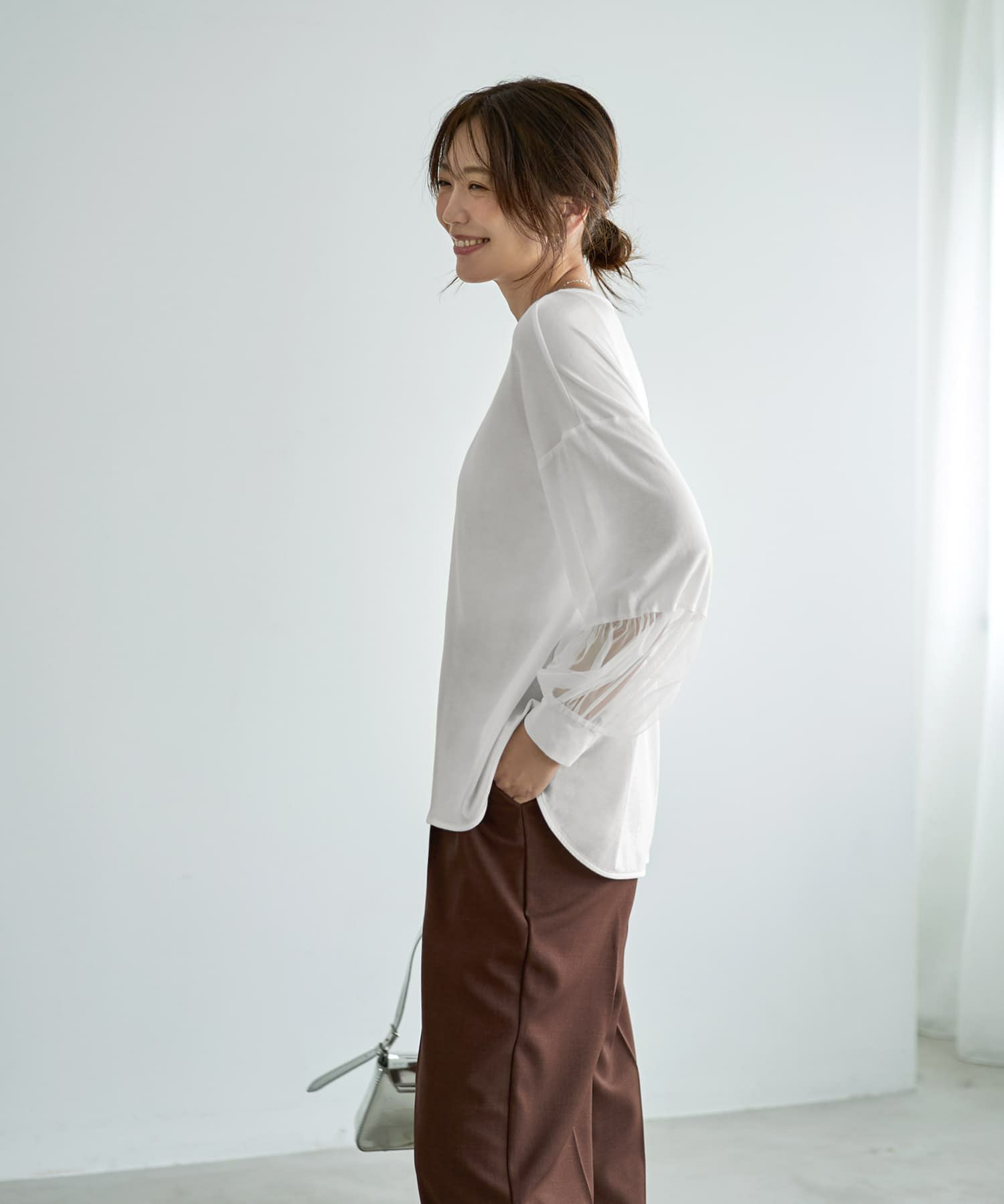 着用イメージ 166cm ホワイト