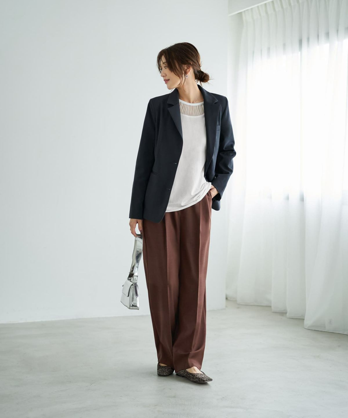 着用イメージ 166cm ホワイト