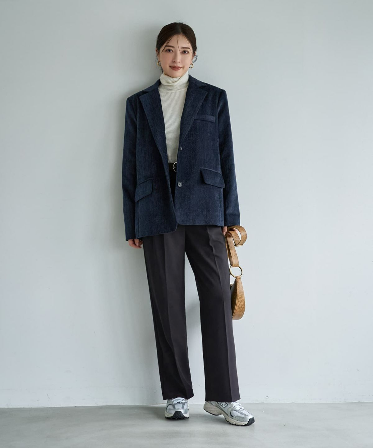 着用イメージ 166cm ネイビー