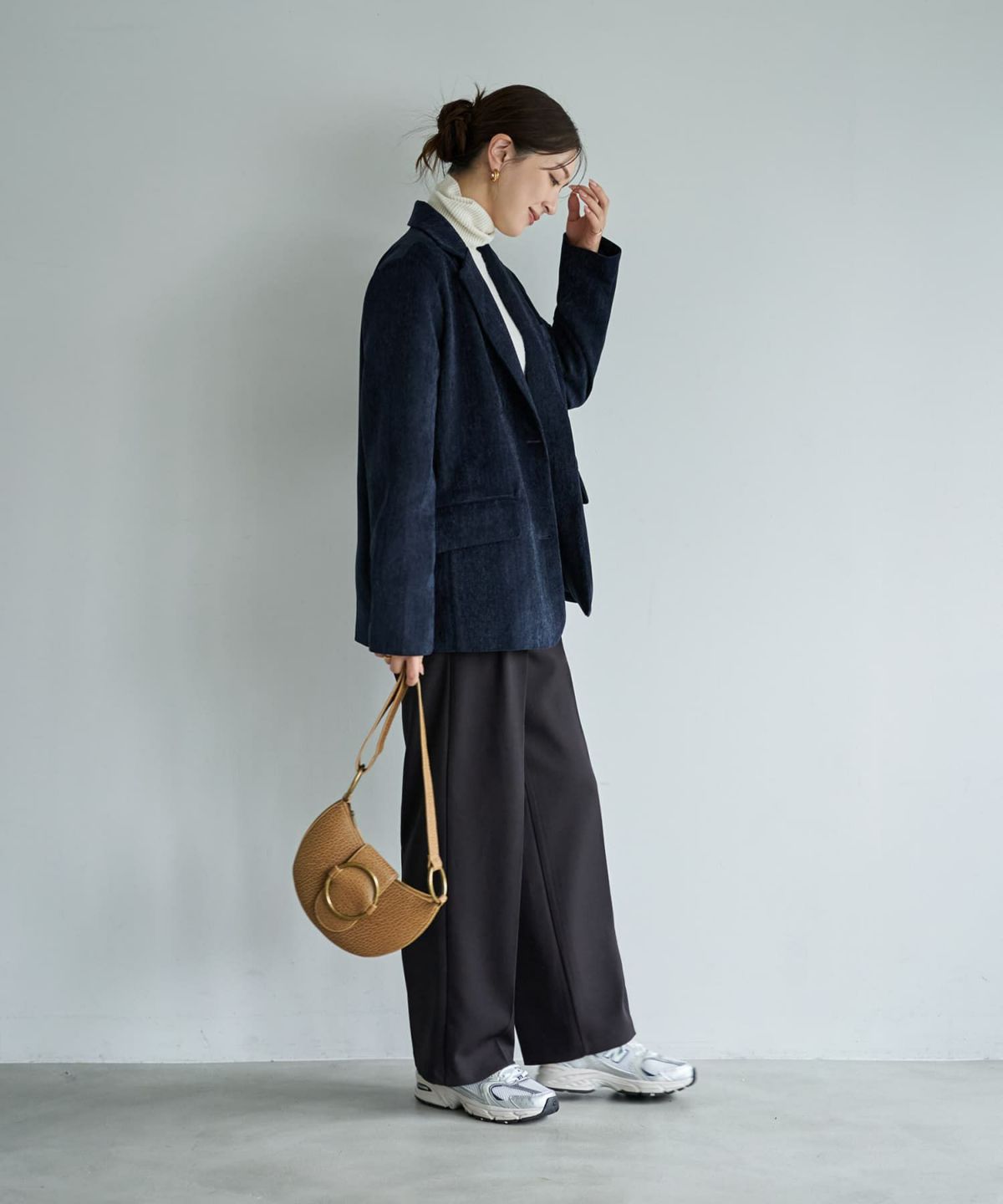 着用イメージ 166cm ネイビー