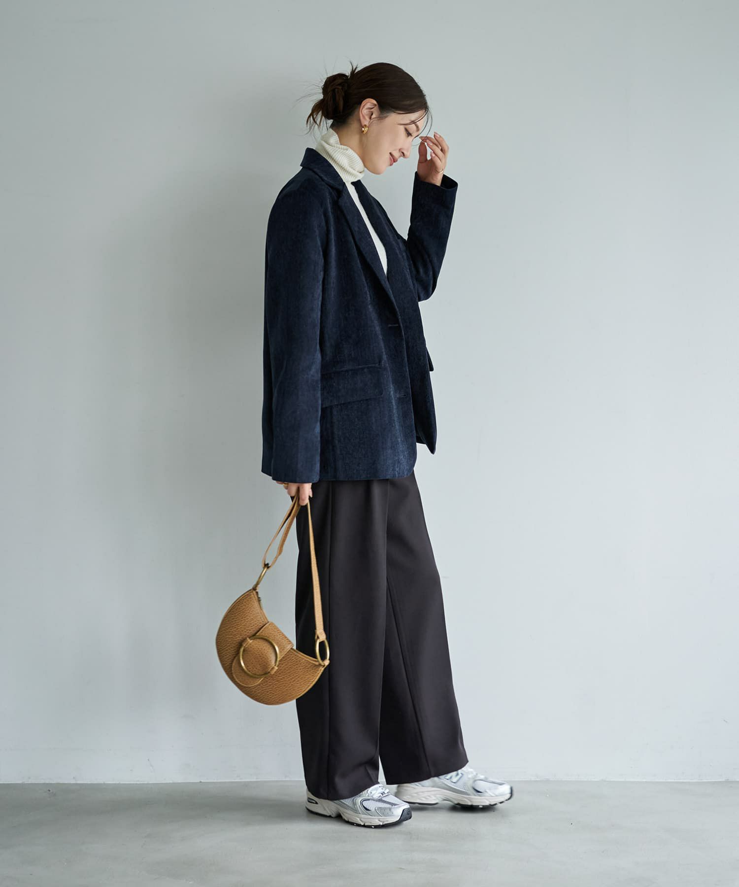 着用イメージ 166cm ネイビー