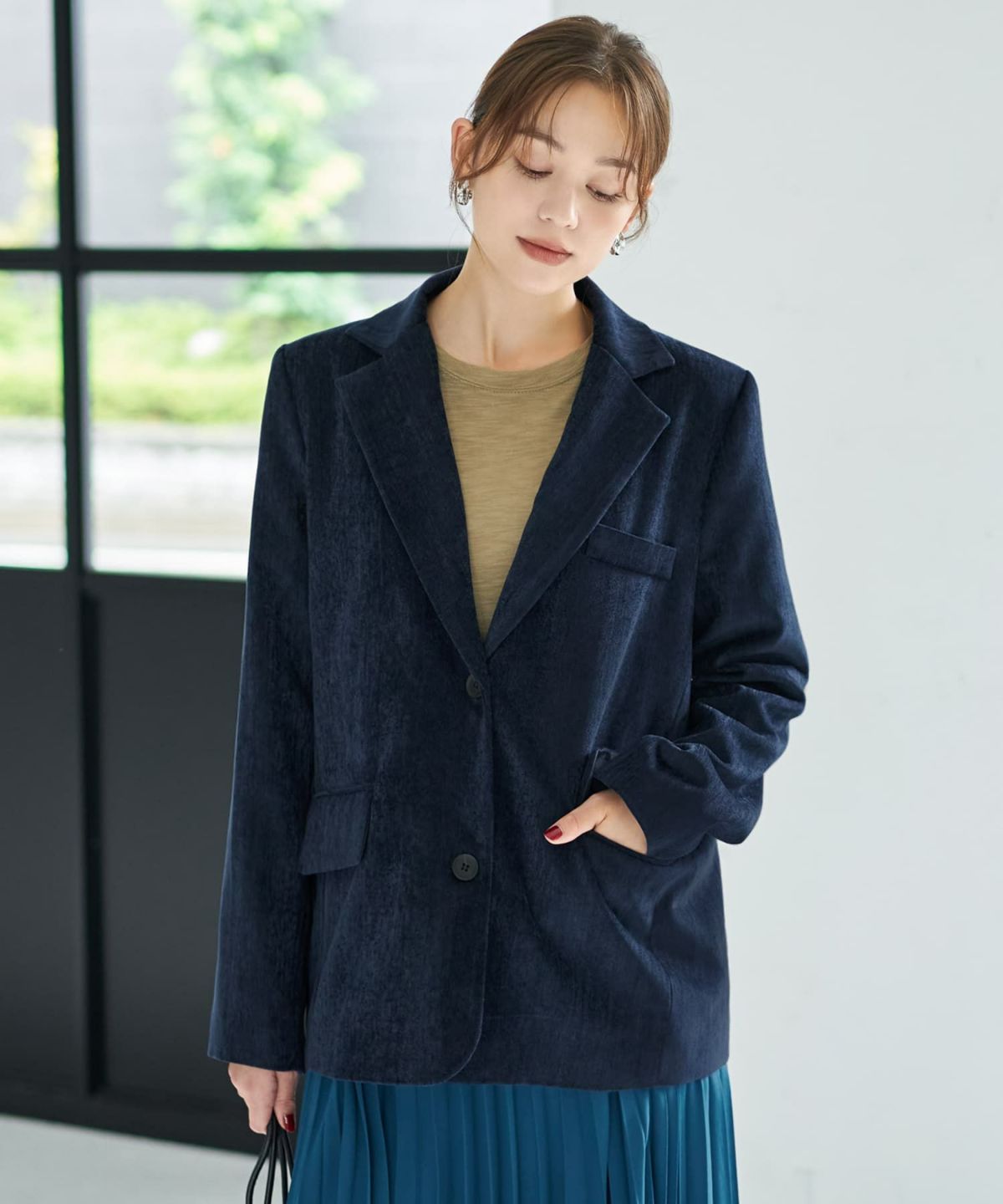 着用イメージ 167cm ネイビー