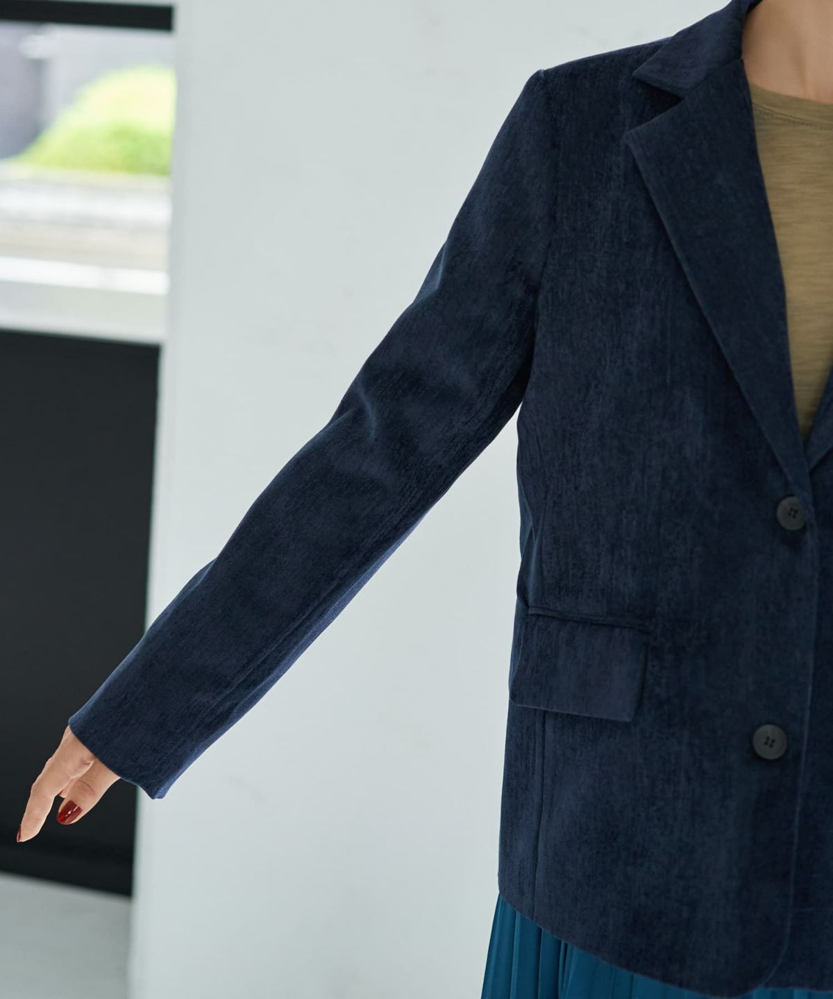 着用イメージ 167cm ネイビー