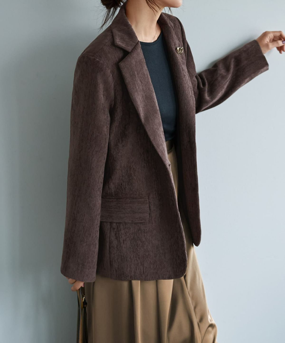 着用イメージ 166cm ブラウン