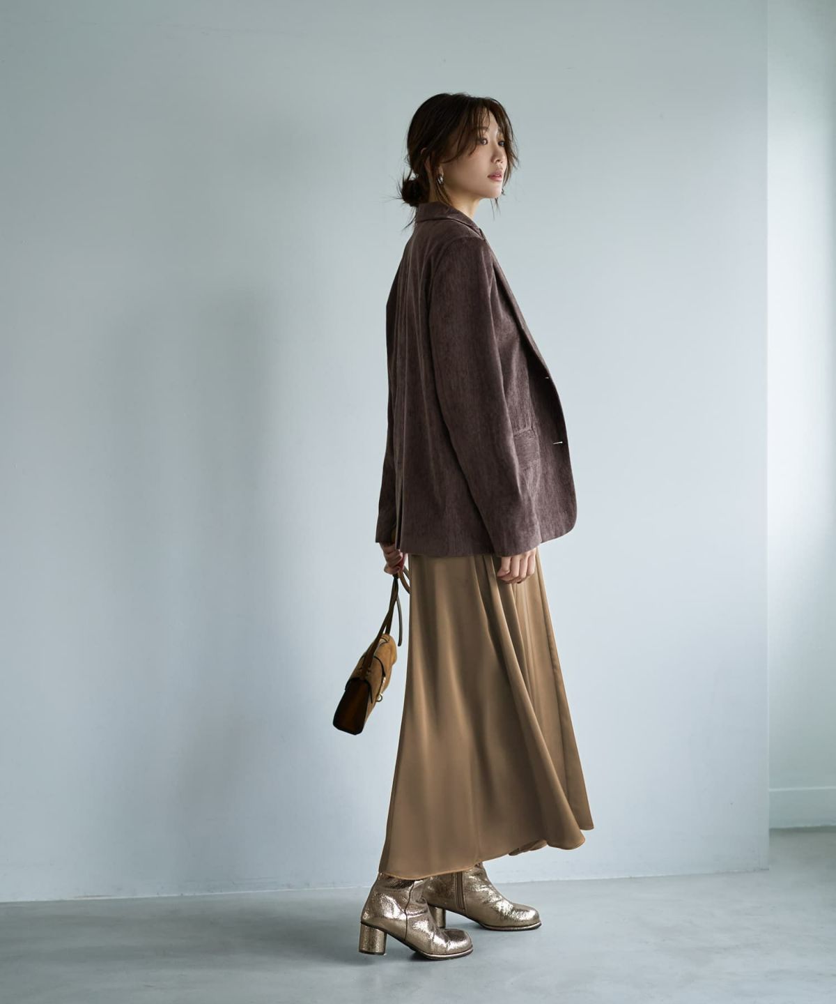 着用イメージ 166cm ブラウン