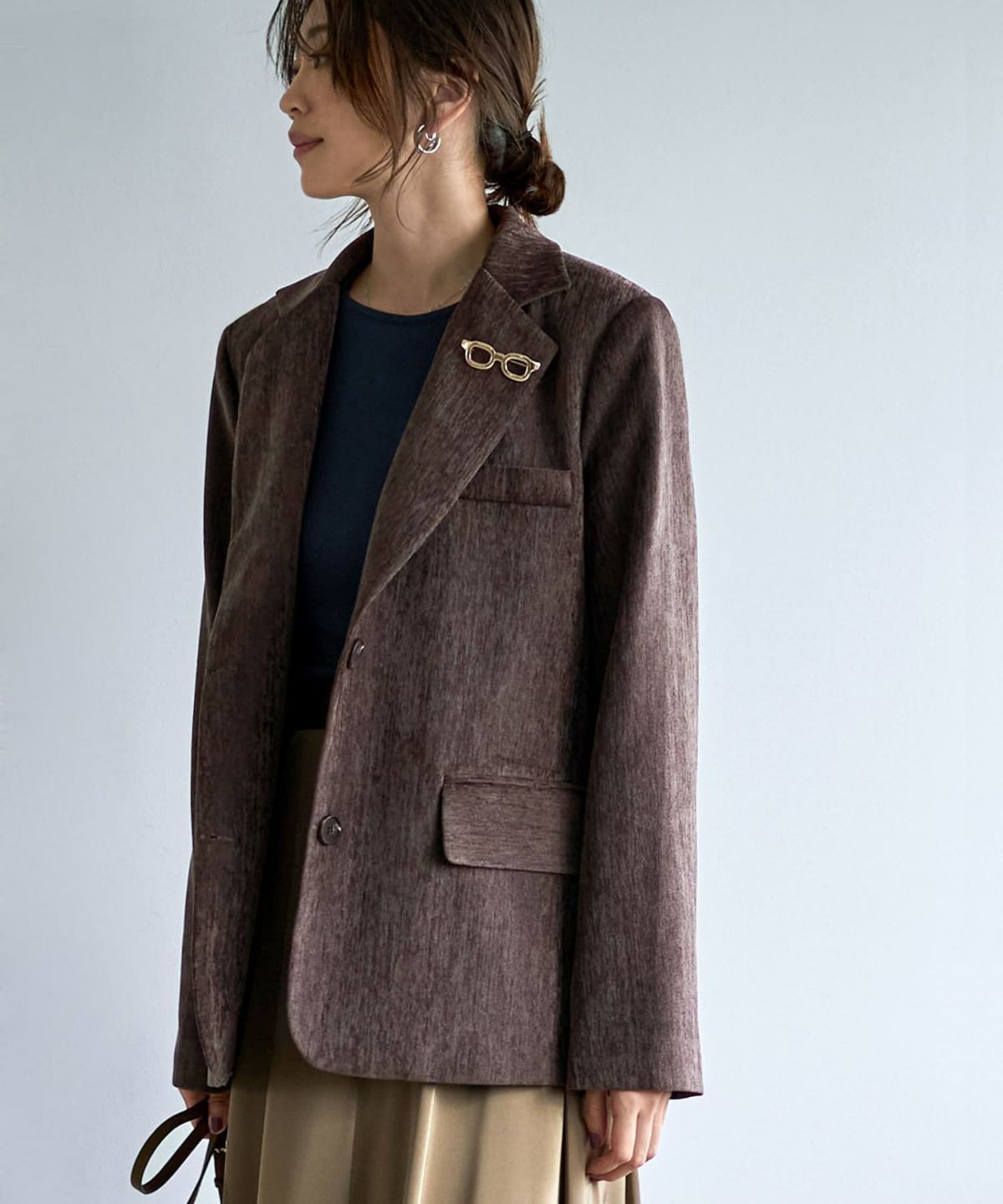着用イメージ 166cm ブラウン