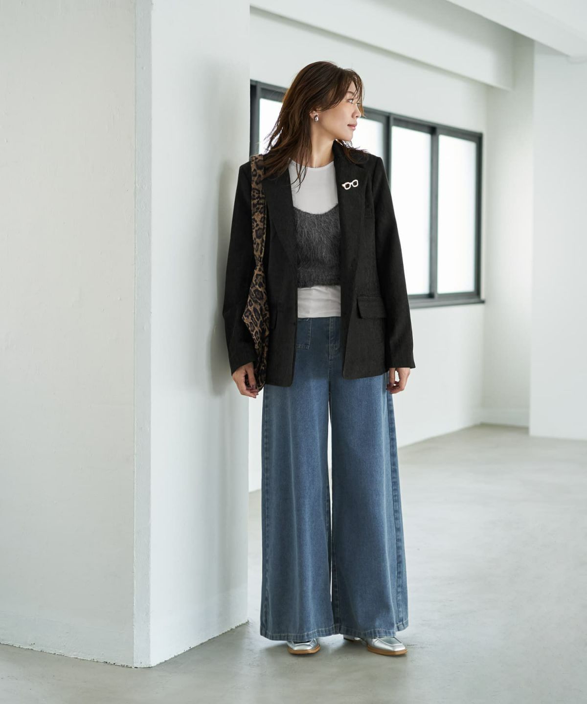 着用イメージ 166cm ブラック