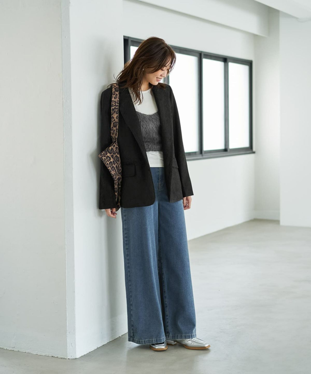 着用イメージ 166cm ブラック