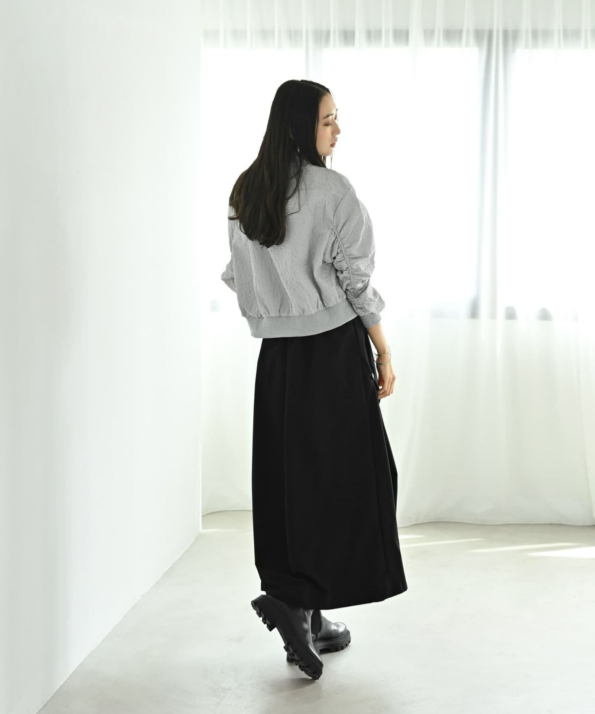 着用イメージ 169cm グレー