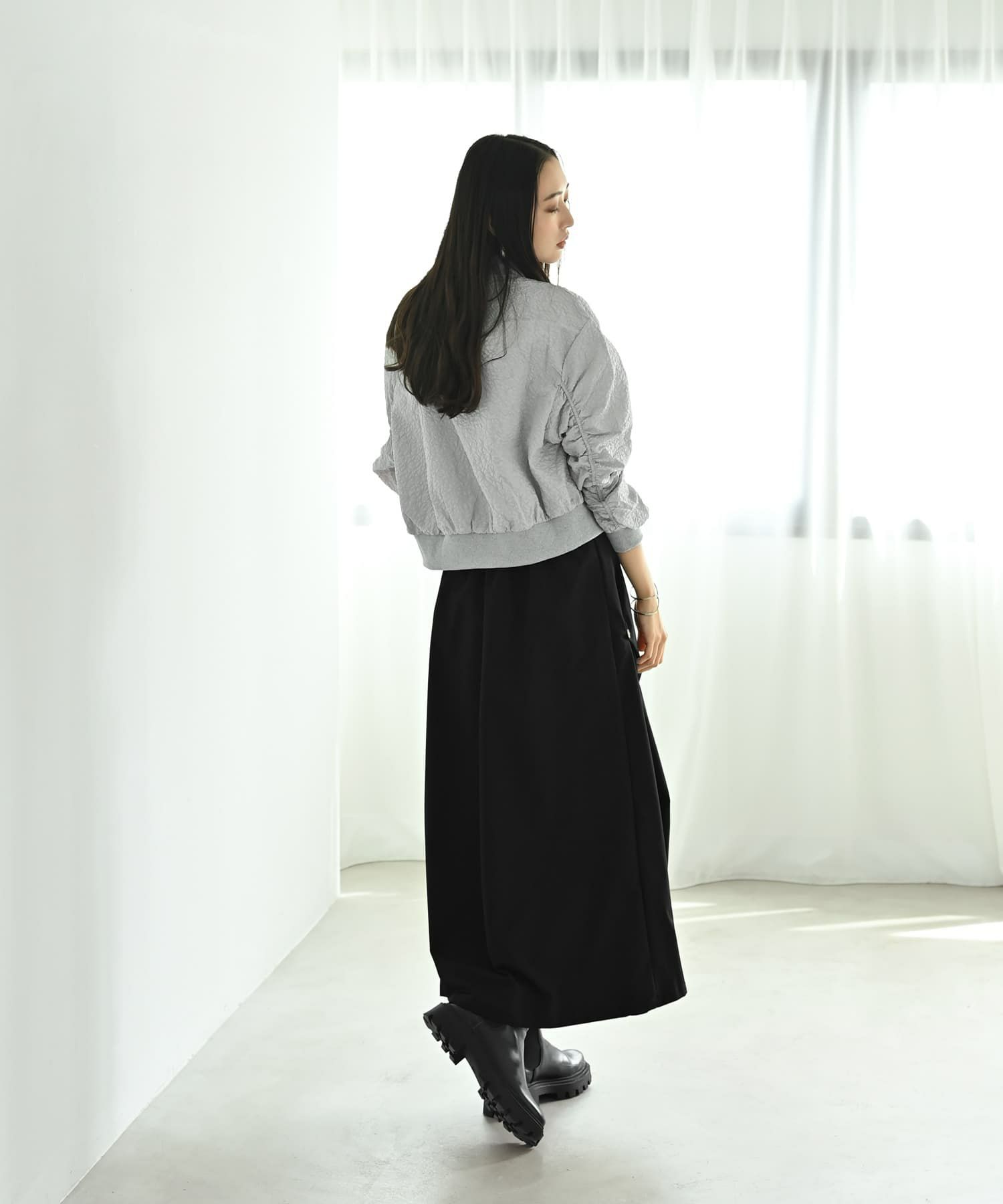 着用イメージ 169cm グレー