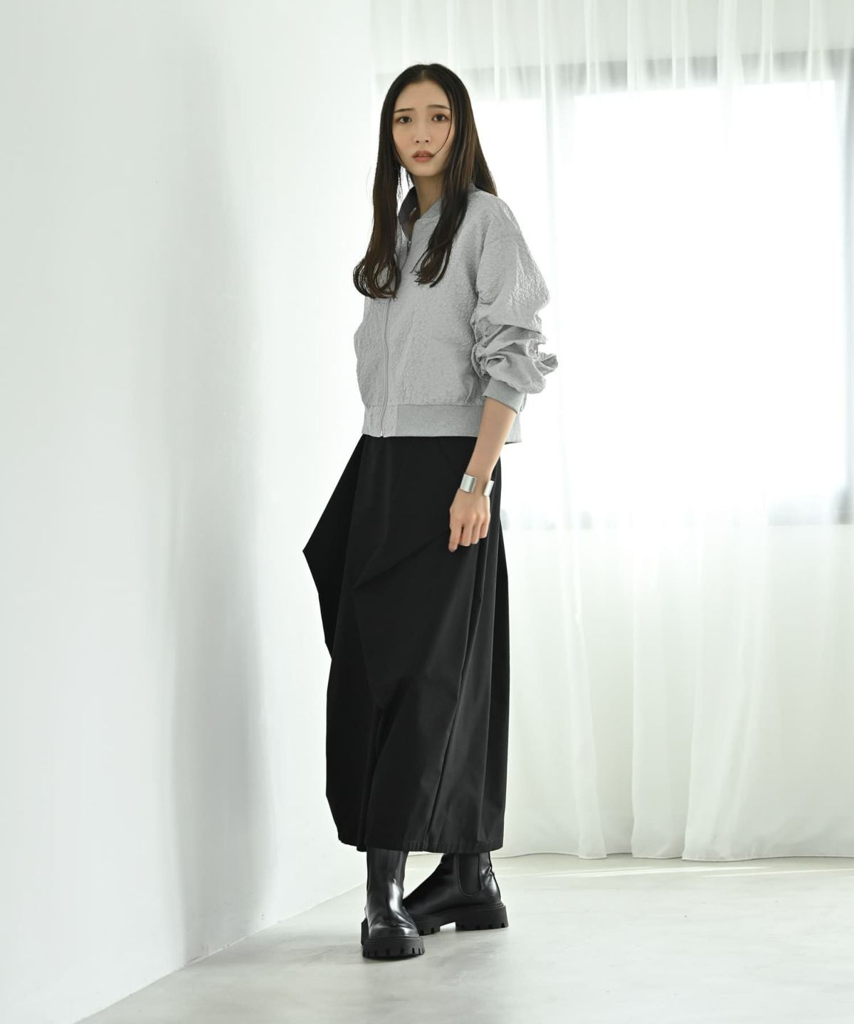 着用イメージ 169cm グレー