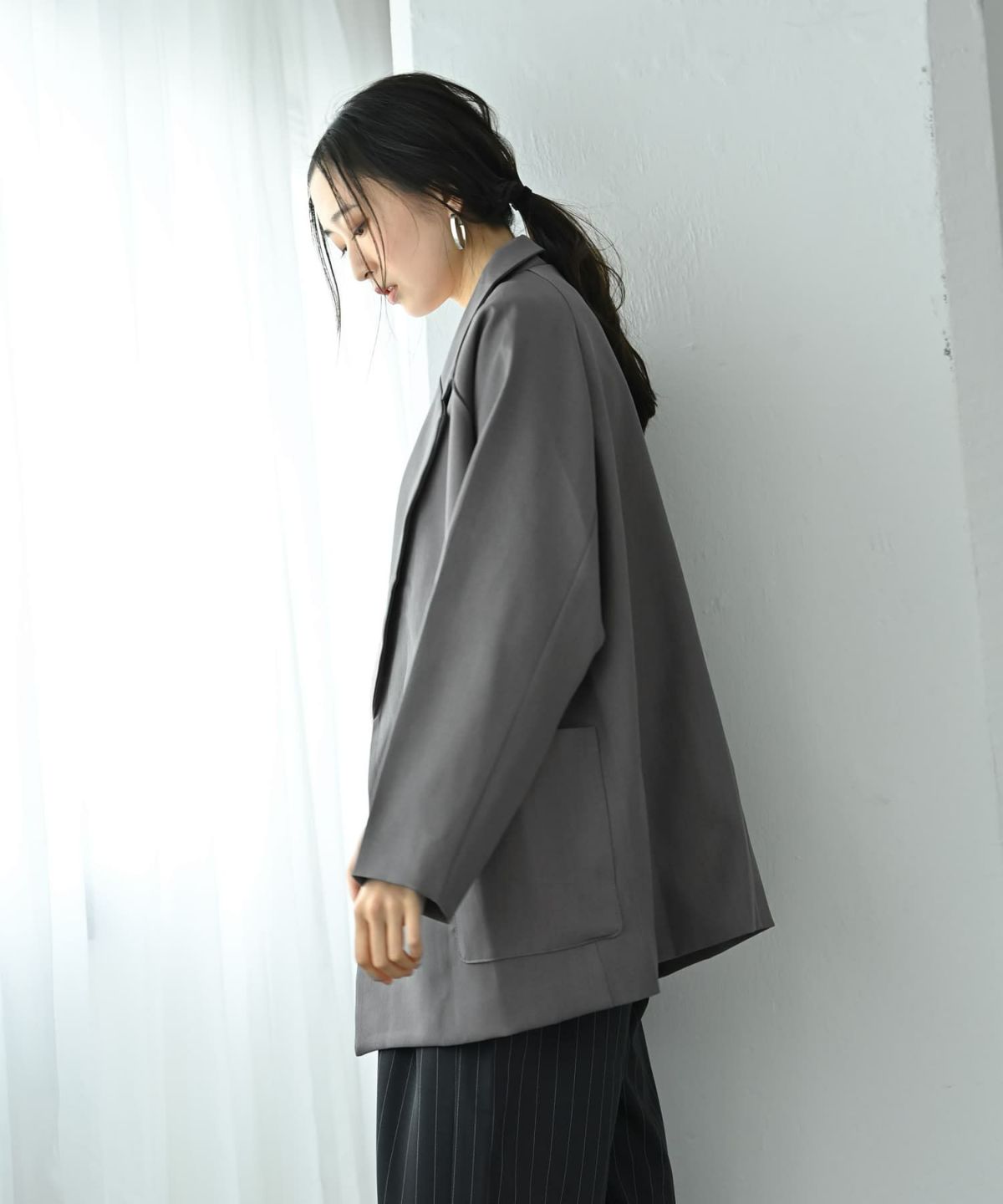 着用イメージ 169cm グレー