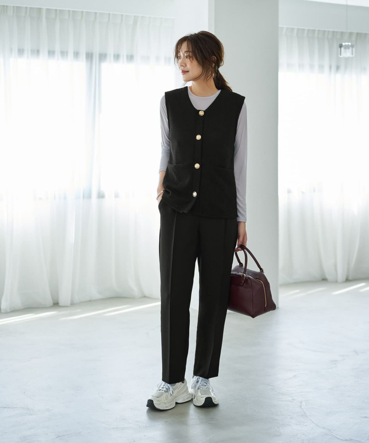 着用イメージ 166cm ブラック