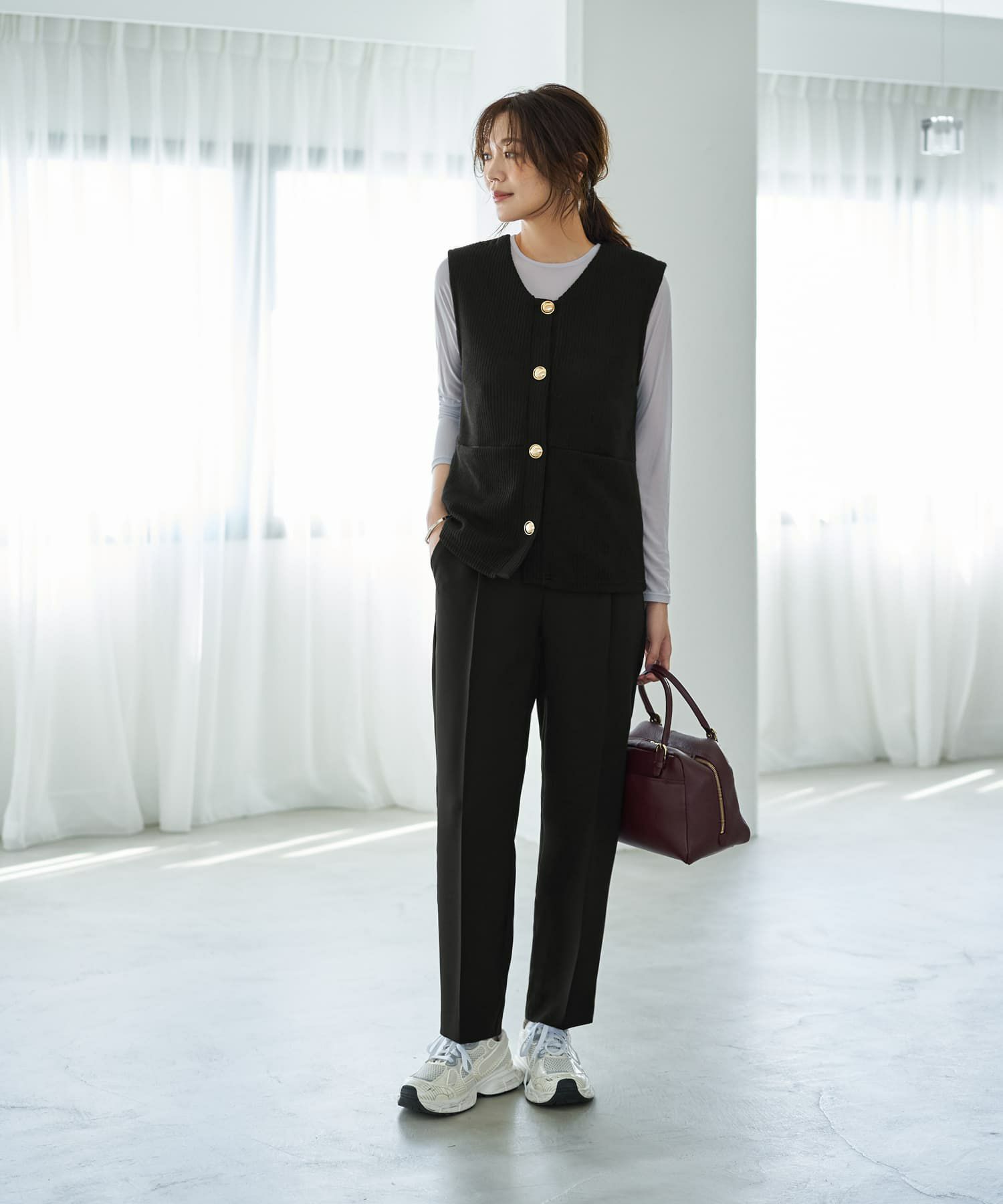 着用イメージ 166cm ブラック