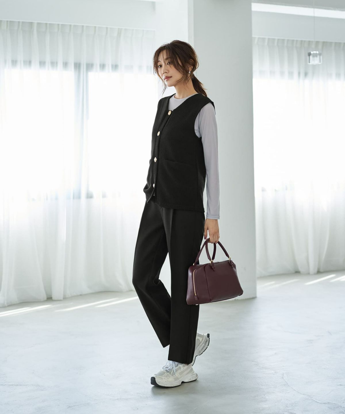 着用イメージ 166cm ブラック