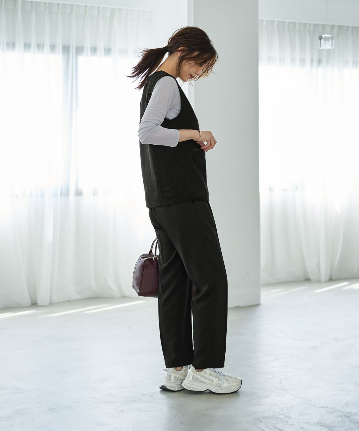 着用イメージ 166cm ブラック