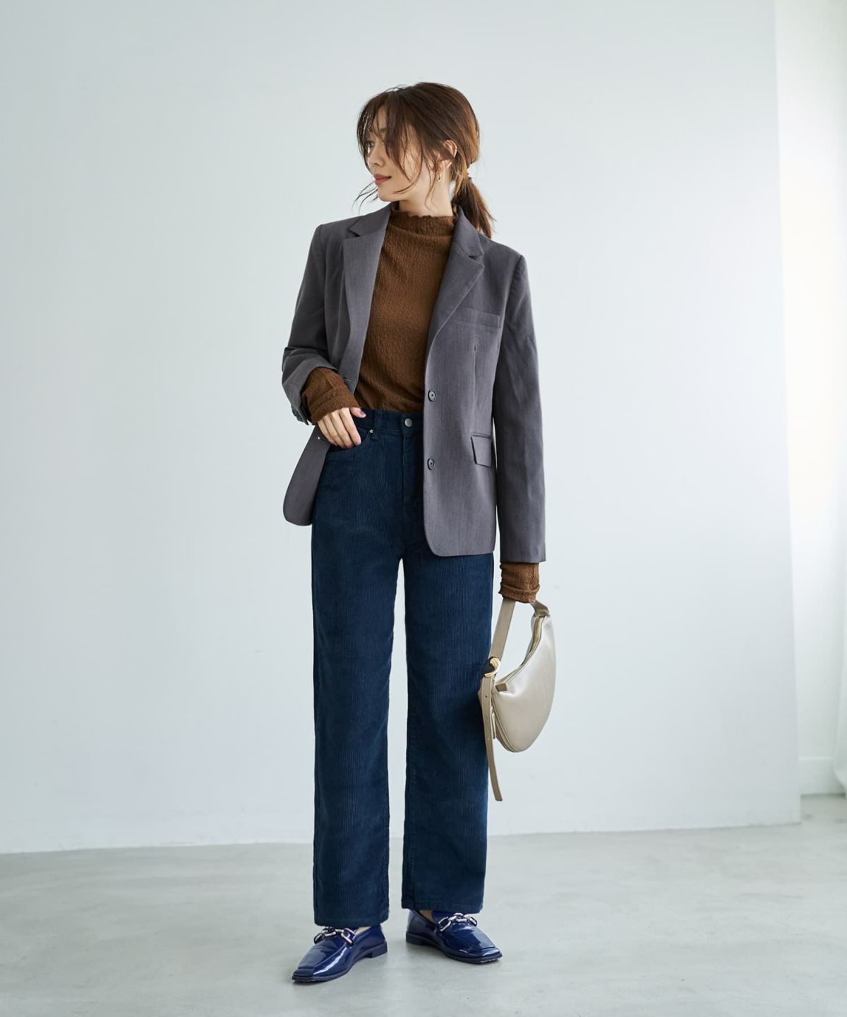 着用イメージ 166cm ブラウン