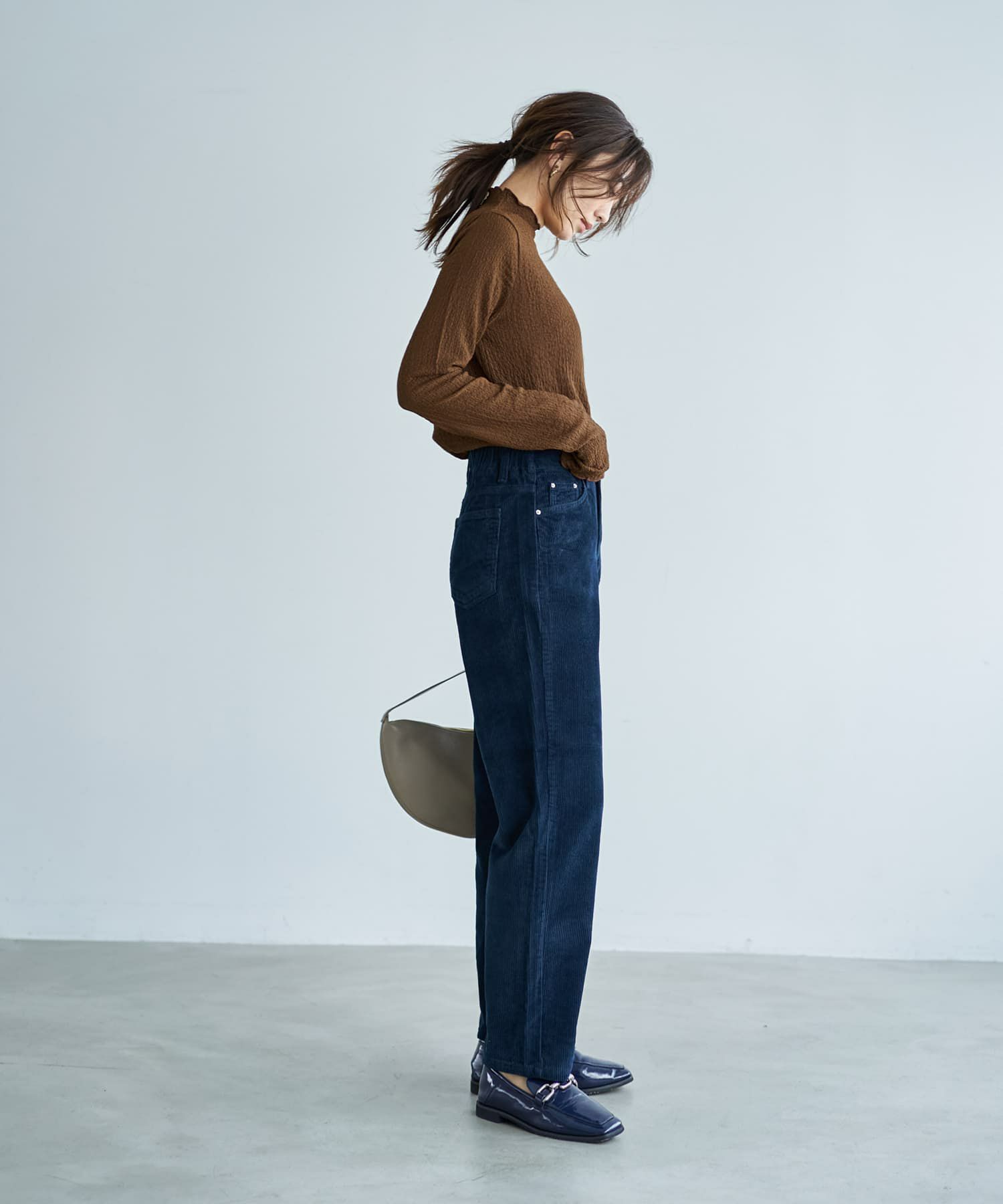着用イメージ 166cm ブラウン